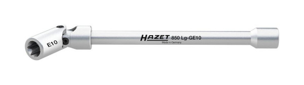 Hazet Steckschlüsseleinsatz TORX®, Vierkant hohl 6,3 mm (1/4 Zoll), Außen TORX® Profil, E10, mit Gelenk, 850LG-GE10