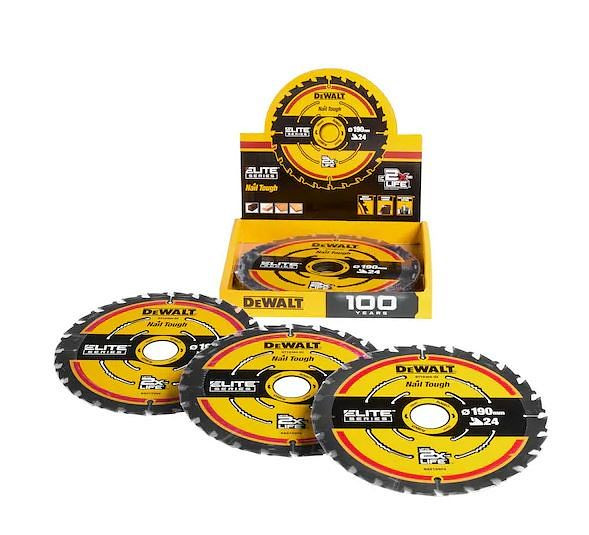 DeWalt 190 x 30 mm/ 24WZ ELITE Kreissägeblätter für Handkreissägen im Thekendisplay, 10 Stück, DT10402-QZ