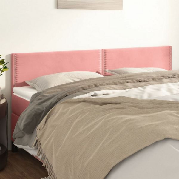 vidaXL Kopfteile 2 Stk. Rosa 90x5x78/88 cm Samt, 345983