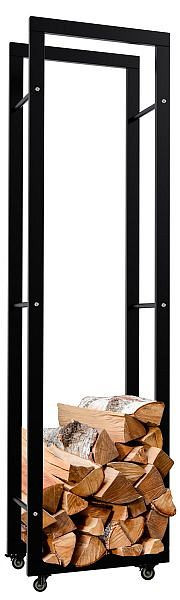 CLP Kaminholzständer Keri mit Rollen 25x40x150 mm, schwarz, 325277