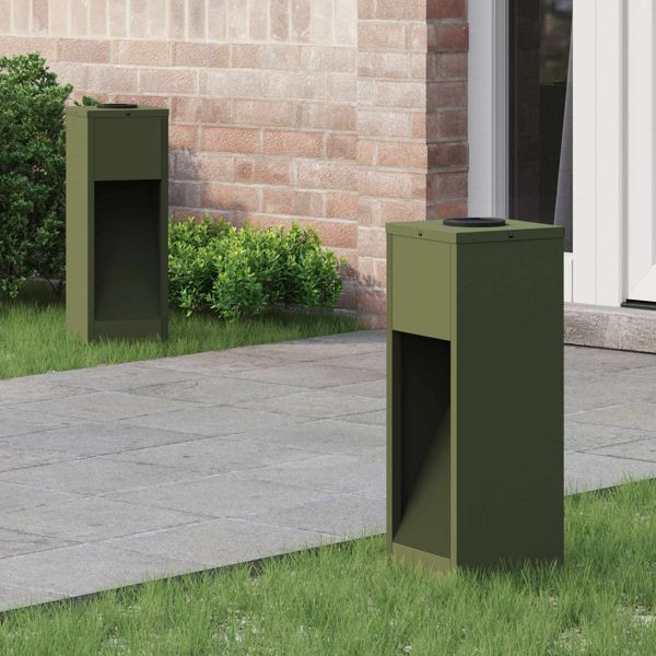 vidaXL Solar LED Wegeleuchte 2 pcs Olive Grün Kalt gewalzter Stahl, 879712