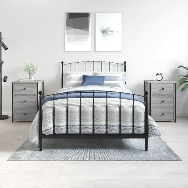 vidaXL Nachttische 2 Stk. Grau Sonoma 40x36x60 cm Holzwerkstoff, 826000