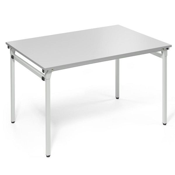 Deskin 4-Fuß-Klapptisch, Platte Lichtgrau, Gestell Lichtgrau RAL 7035, B 1200 x T 800 x H 720 mm, 284183