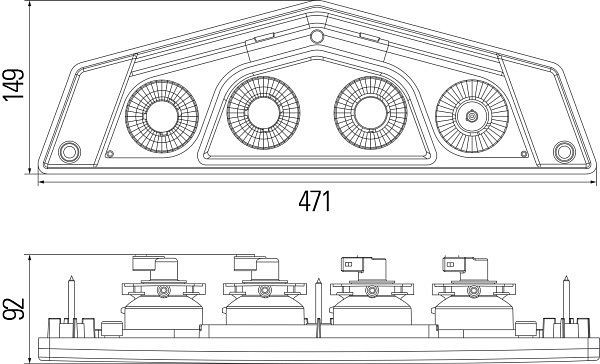 HELLA Heckleuchte, Caraluna X, Hybrid, 12V, Einbau/geschraubt, rot/glasklar, LED-Lichtfarbe: rot, Schutz-Kontakt-Stecker, links, 2VP 012 570-151