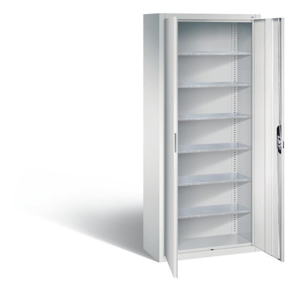 C+P Magazinschrank Serie 13, H1690xB700xT300mm, Farbe: Lichtgrau, Muldengriff, 133413-20 S10095