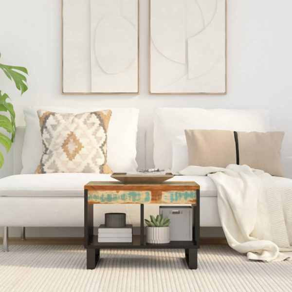 vidaXL Couchtisch 55x50x40 cm Altholz Massiv, Massivholz, 352879