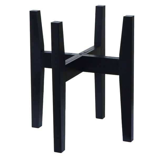 Mendler Bambus Pflanzenständer HWC-Q31, Blumenständer Blumentopfständer Blumenhalter, verstellbar 30x27-37cm, schwarz, 121361