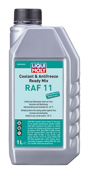 LIQUI MOLY Fertiggemisch Coolant Ready Mix RAF11, Kanister Kunststoff, VE: 1 Liter, 20660