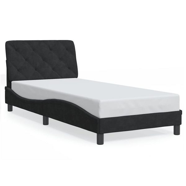 vidaXL Bettgestell mit Kopfteil Schwarz 90x200 cm Samt, 3207901