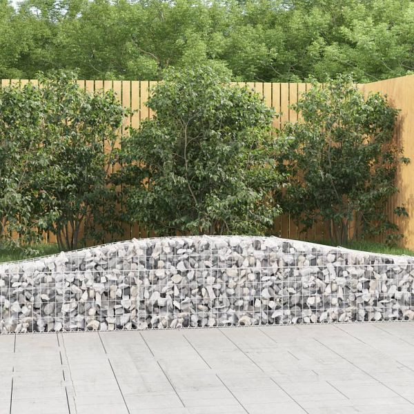 vidaXL Gabionen mit Hochbogen 5 Stück 400x30x40/60 cm Verzinktes Eisen, 3145790