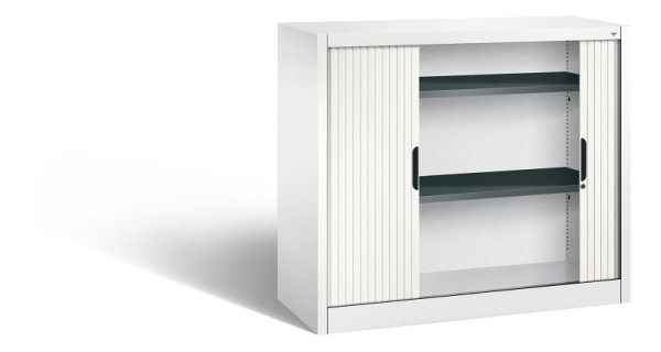 C+P Sideboard mit Rollladen Omnispace, H1030xB1200xT420mm, Farbe: Verkehrsweiß, Griffmulde, 2 OH, 3243-00 S10202