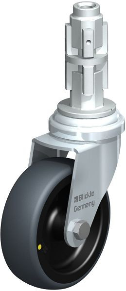 Blickle LRA-TPA 75G-ELS-E03 Apparate-Lenkrolle mit Expander, Thermoplastisches Gummi-Elastomer, Grau, 622761