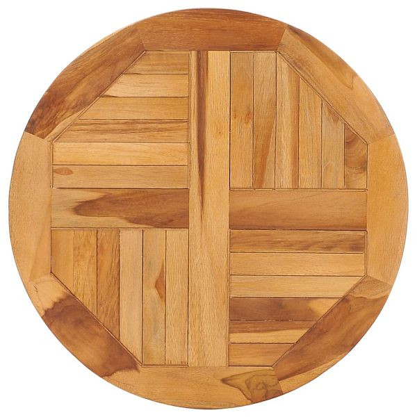 vidaXL Drehplatte Teak Massivholz, Material: Fein geschliffenes Teakholz mit Holzbehandlungsmittel auf Wasserbasis, Aluminium, 49386