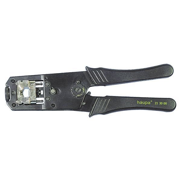 Haupa Crimpzange für Westernstecker, mit Sperrvorrichtung, für Klein- bis Mittelserien, 213000