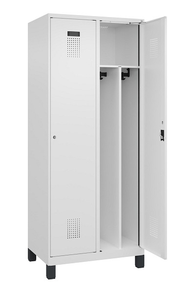 C+P Spind Evolo PLUS, mit Füßen, 2 Abteile, 1950x800x500mm, 9016/9016, Verschluss Zylinderschloss, 049010-22F S10047