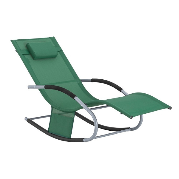 SoBuy Wetterfester Gartenschaukelstuhl Dunkelgrün 158x62x86 cm, Modern, OGS28-WD
