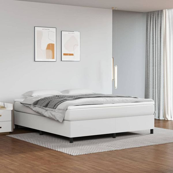 vidaXL Bettgestell Weiß 180x200 cm Kunstleder, 3121060, 8720287237211