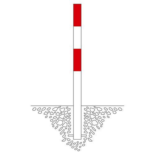 Schake Absperrpfosten Stahl, kunststoffbeschichtet zum Einbetonieren, Höhe Überflur 1000 mm, 70 x 70 mm, 310821