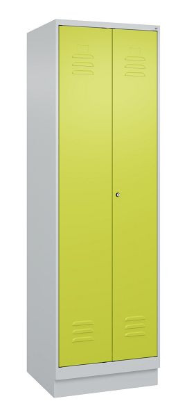 C+P Umkleidespind Classic PLUS SW, Sockel, 2 Abteile, 1950x600x500mm, 7035/0024, Zylinderschloss, 080022-20 S10025
