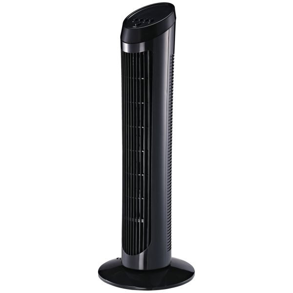 HOMCOM Standventilator 45 W Turmventilator, 3 Belüftungsstufen, ABS, Schwarz, 824-002BK