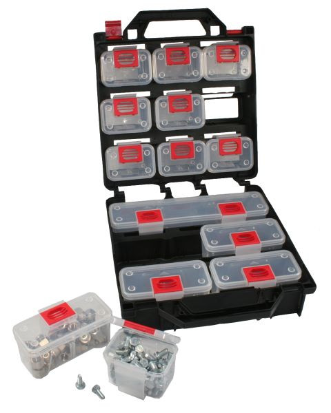 Busching Sortimentskoffer mit 14 herausnehmbaren Boxen, 100587, 4053615005119