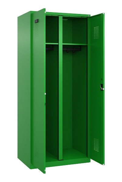 C+P Schwarz-Weiß-Spind Evolo PLUS, 2 Abteile, 1850x800x500mm, 6037/6037, Zylinderschloss, 049002-22 S10053
