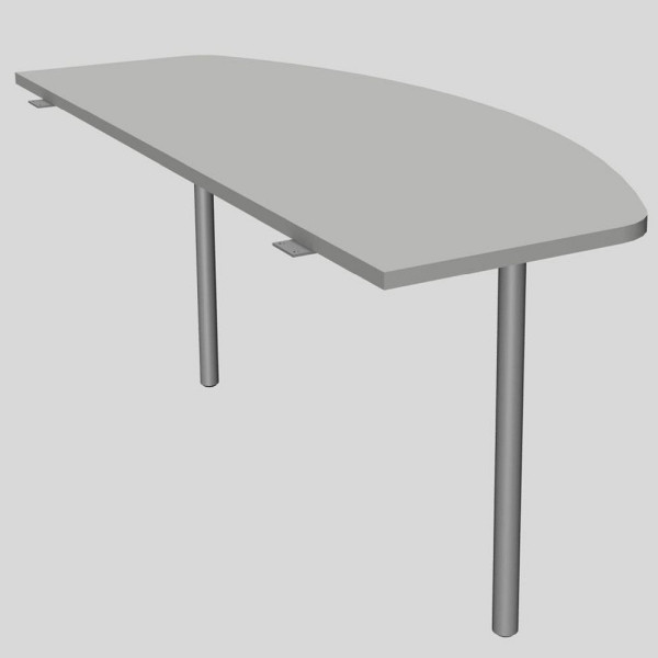 Deskin Anbautisch MODUL, Lichtgrau, 1600 x 700 x 745 mm, 272852