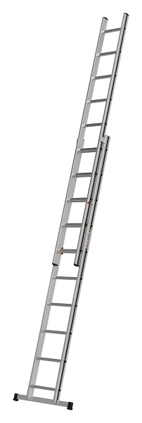 ALU-PRO Schiebeleiter zweiteilig, 2x10 Sprossen, Länge eingefahren 2,87 m / ausgefahren 4,83 m, 700462099