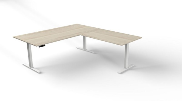 Kerkmann Sitz-/Stehtisch B 2000 x T 1000 mm mit Anbauelement, elektrisch höhenverstellbar von 720-1200 mm, Move 3, Farbe: Ahorn, (Montage), 10382850-1