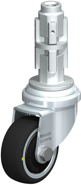 Blickle LRA-PATH 50K-ELS-FK-E03 Apparate-Lenkrolle mit Expander, Thermoplastisches Polyurethan, Grau, 848567
