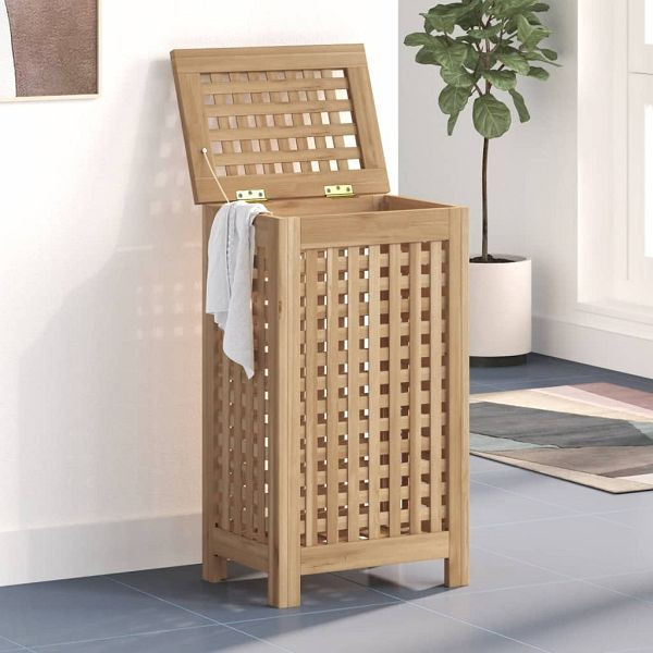 vidaXL Wäschebehälter 35x25x60 cm Massivholz Teak, 340760