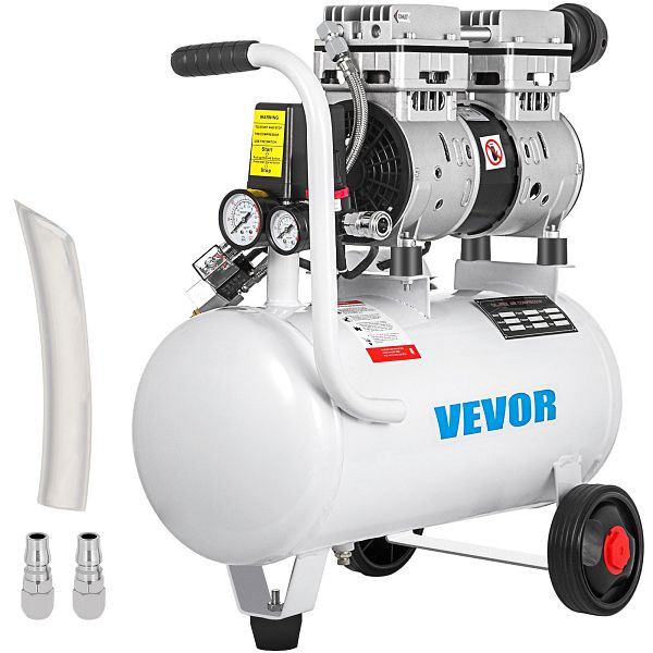 VEVOR Flüster Kompressor Ölfrei Luftkompressor Druckluft 25L Kessel Leise, KYJSY750-25LDCF01V2