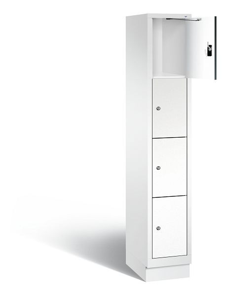 C+P Schließfachschrank Evolo, H1800xB320xT500mm, Farbe: Verkehrsweiß / Dekor Weiß, 48020-104 S10152