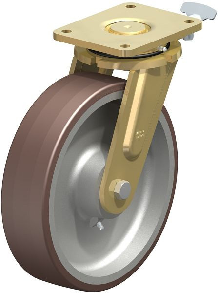 Blickle LS-GB 302K-RI4 Stahlgeschweißte Schwerlast-Lenkrolle, schwere Drehkranz-Ausführung, Blickle Besthane®, Braun, 744059