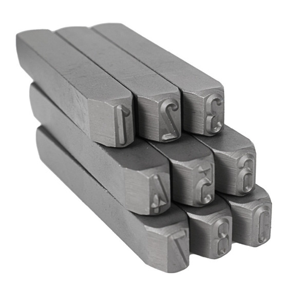 Dönges Handschlagstempelsatz angespitzt, 9-teilig, Zahlen 0-9, Schrifthöhe 10 mm, 130582