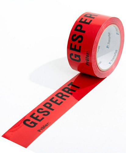 TransPak ISO Kennzeichnungsband, Gesperrt, rot, 50 mm breit x 66 m, Stärke 52µ, VE: 6 Rollen, 299565
