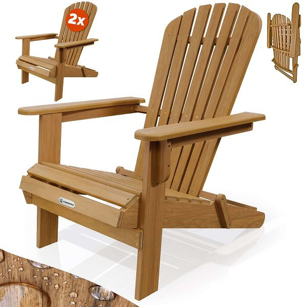 casaria Liegestuhl Adirondack 2er-Set Akazienholz klappbar, 995717