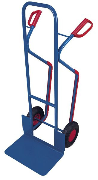 VARIOfit Stahlrohrkarre mit großer Schaufel, Außenmaße: 570 x 655 x 1.315 mm, RAL 5010 enzianblau, Radsatz: Luftbereifung, sk-710.201