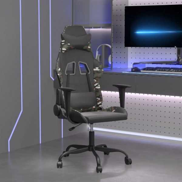 vidaXL Gaming-Stuhl Schwarz und Tarnfarben Kunstleder, 3143652