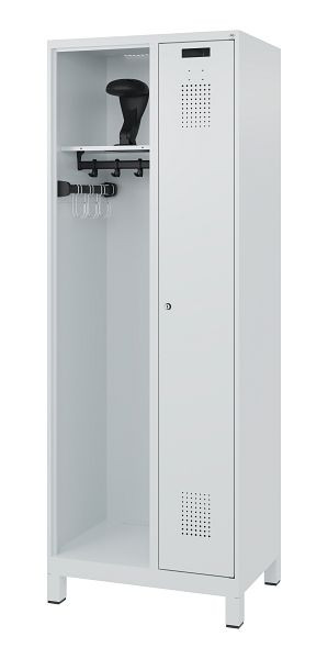 C+P Feuerwehrspind Evolo, Modell KOMBI, 2 Abteile, H1850xB700xT500 mm, Lichtgrau, Füße, 0494015-15 S10006