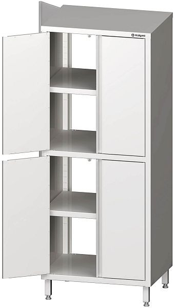 Stalgast Durchreiche-Hochschrank mit Flügeltüren, 700x600x2000 mm, mit zwei Schrankräumen, verschweißt, VHK07608