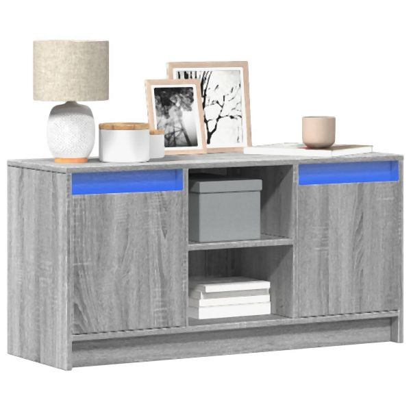 vidaXL TV-Schrank mit LED-Beleuchtung Grau Sonoma 100x34x50 cm, 852192