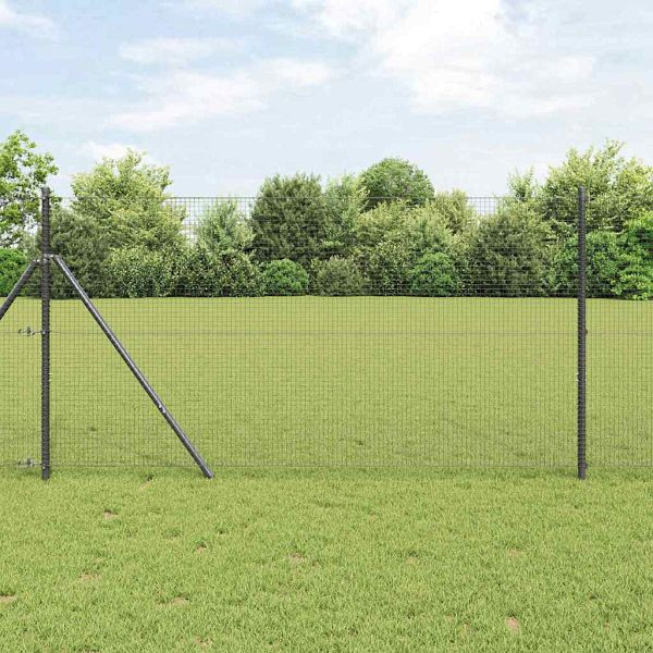 vidaXL Geschweißter Drahtzaun Grau 1,4 x 25 m Stahl, 42005223