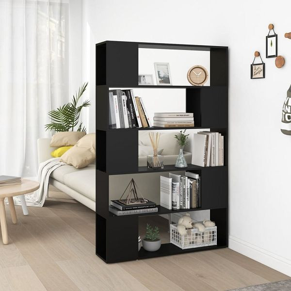 vidaXL Bücherregal Raumteiler Schwarz 100x24x155 cm Holzwerkstoff, 809198
