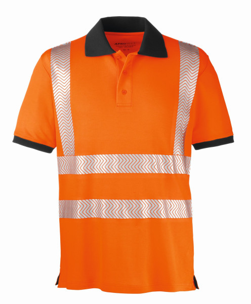 4PROTECT Warnschutz-Poloshirt ORLANDO, leuchtorange/grau, Größe: XS, VE: 10 Stück, 3433-XS