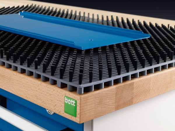 bott Bürstenauflage für Arbeitsflächen, VE: 20 Stück, BxTxH: 500 x 100 x 27 mm, Kunststoff schwarz, 41010053.10V