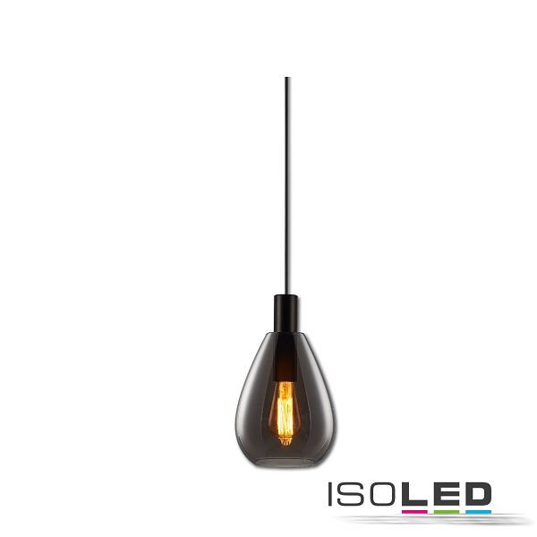 ISOLED Pendelleuchte, Smoky Glas, E27, 50-300cm, ohne Leuchtmittel, ohne Baldachin, 115214