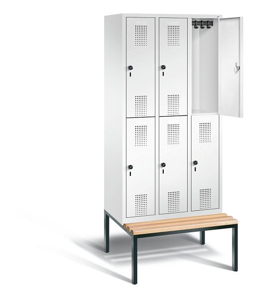 C+P Spind doppelstöckig Evolo, H2090xB900xT815mm, Farbe: Verkehrsweiß, 48350-30 S10326