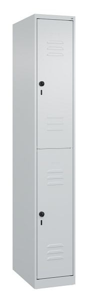 C+P Doppelstöckiger Spind Classic PLUS, 1850x300x500mm, 7035/7035, Drehriegel, 080300-10 S10008