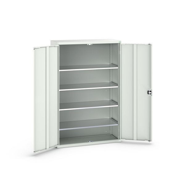 bott verso Flügeltürschrank, mit 4 Fachböden, BxTxH: 1300 x 550 x 2000 mm, Lichtgrau / Lichtgrau, 16926653.16